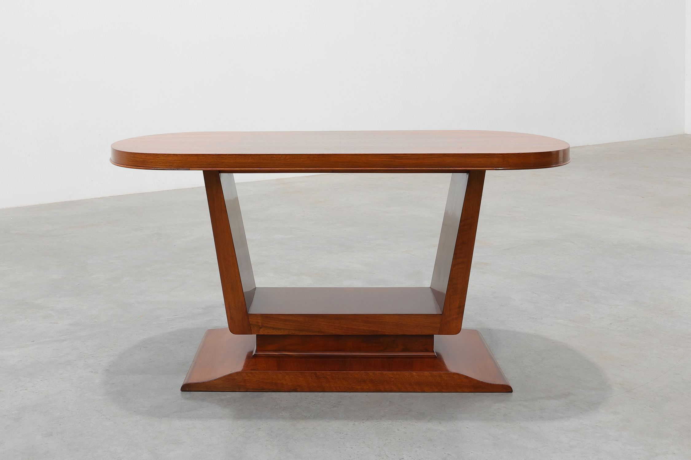 Art Deco Walnut Veneer Coffee Table, Belgium, circa 1920thumbnail